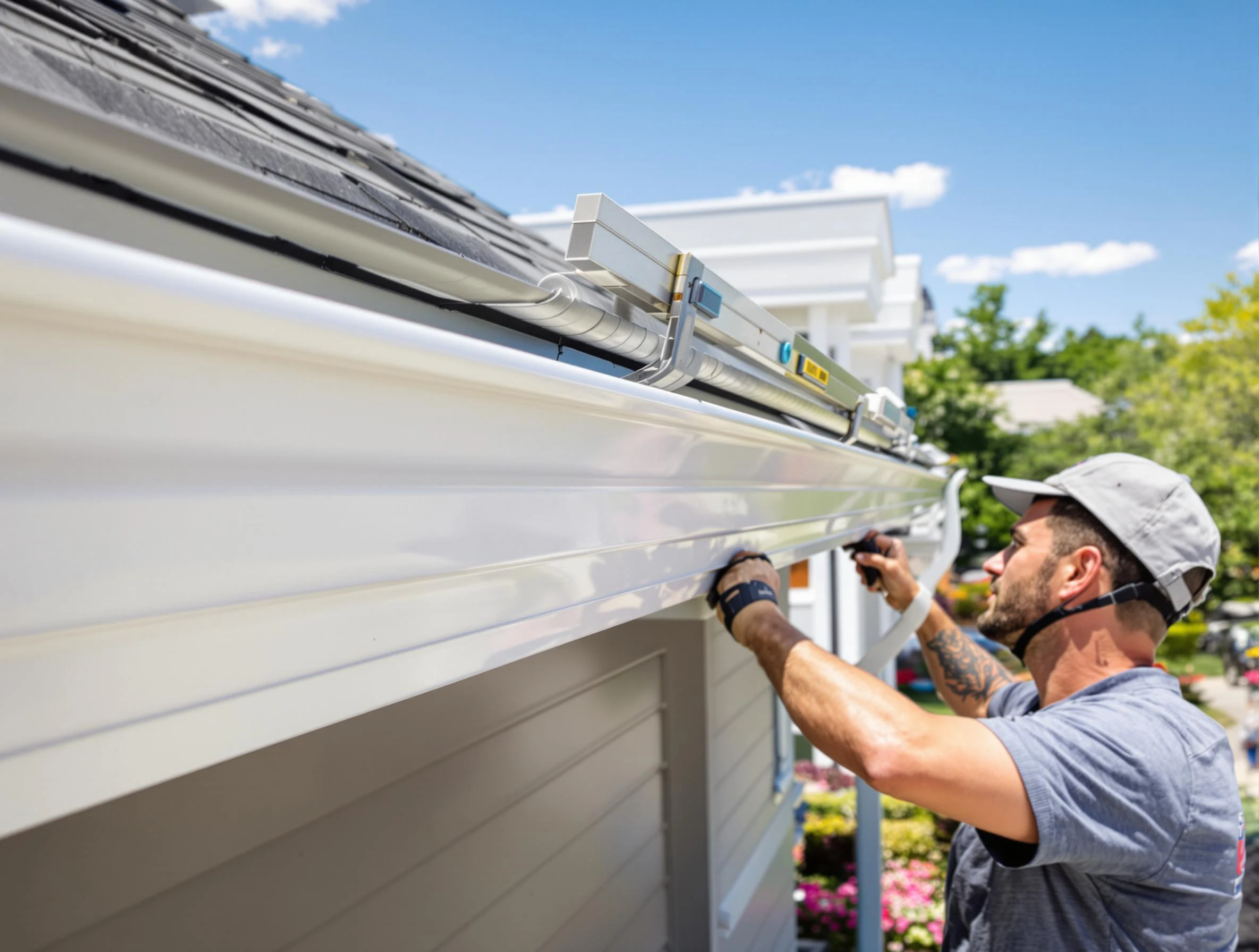 Newly installed gutters by Cleveland OH Roofers for a home in Cleveland, OH